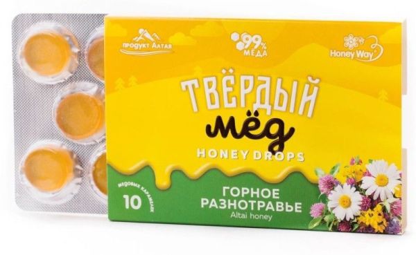 Твердый мед HoneyDrops Горный 30г фотография